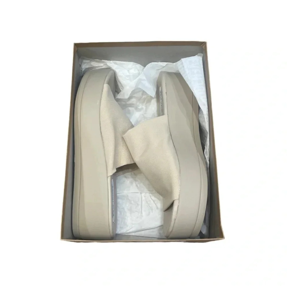 Steve  Madden Platform Slinky Sandals In Colour Natural/ Cream NWB Size 10 - Picture 6 of 10